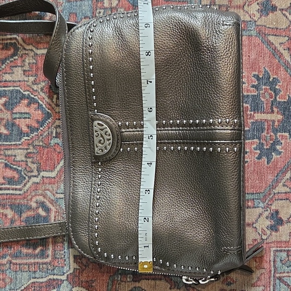 Brighton Grey Leather Studded Crossbody - Picture 14 of 16